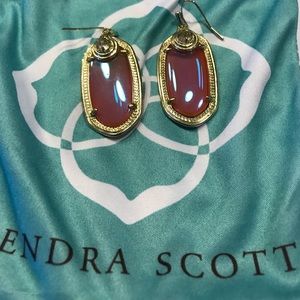 Iridescent salmon/pink elle earrings