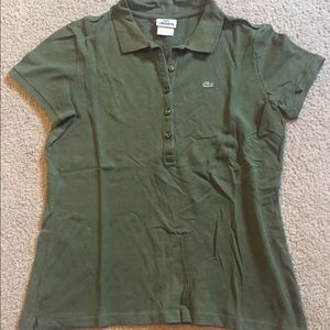 Lacoste Olive Classic Fit Pique Polo