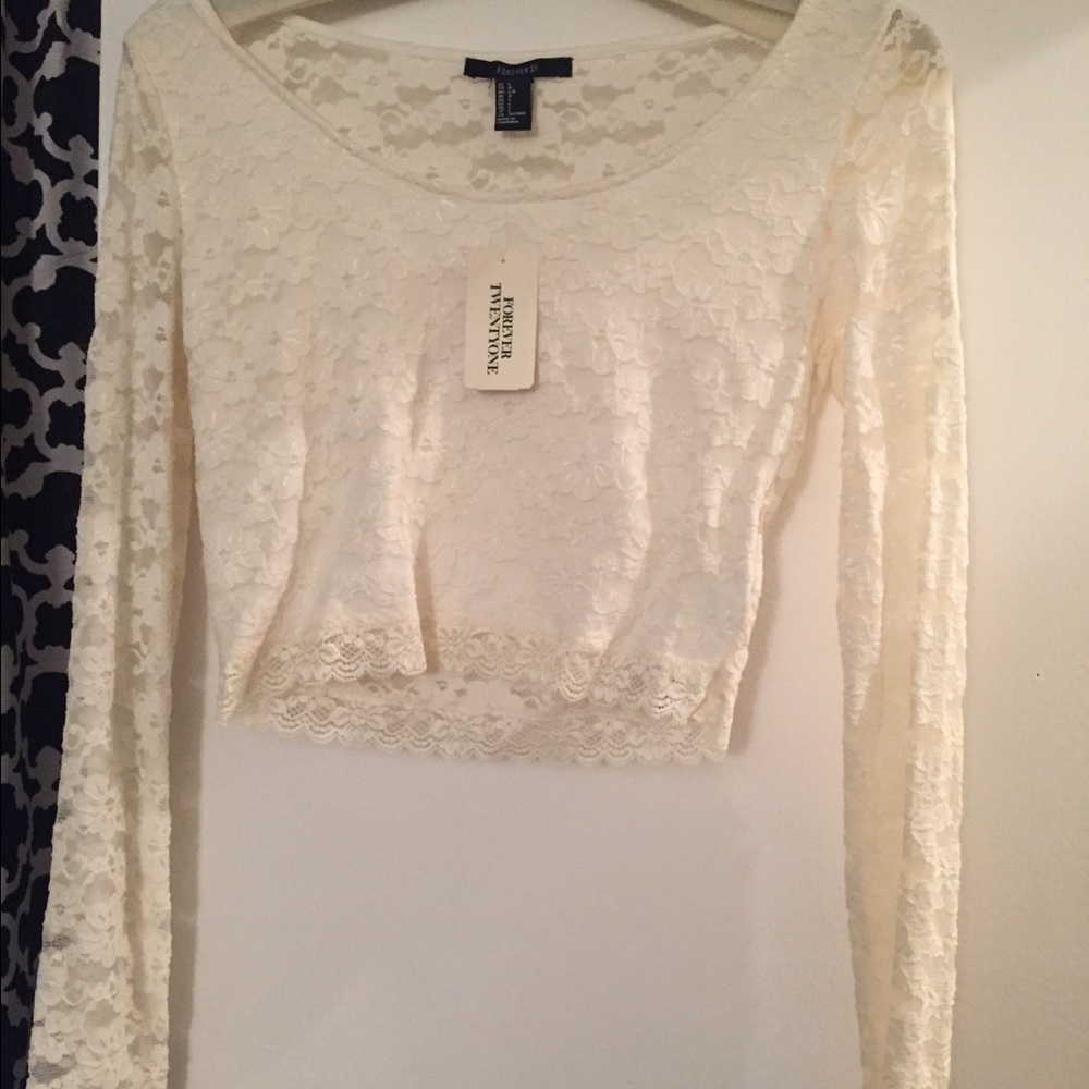 Lace crop top/ belly shirt