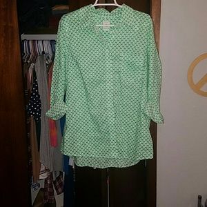 Printed cotton button down