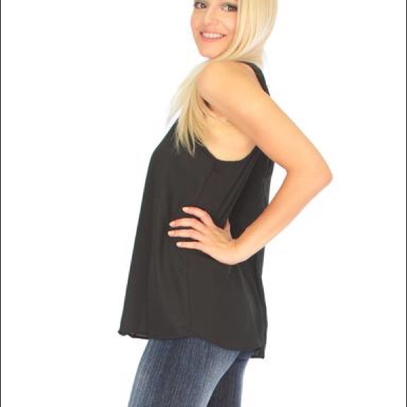 Button Back Top In Black - Picture 2 of 3