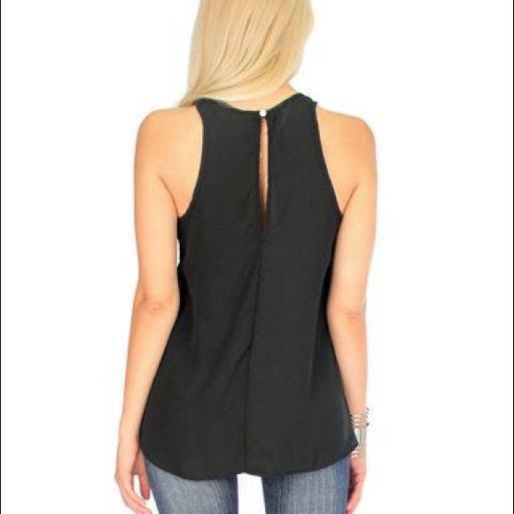 Button Back Top In Black - Picture 3 of 3