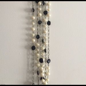 Black and silver pearl necklace