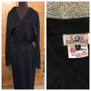 Vintage BIS BIS Gene Ewing BLACK Denim Dress L