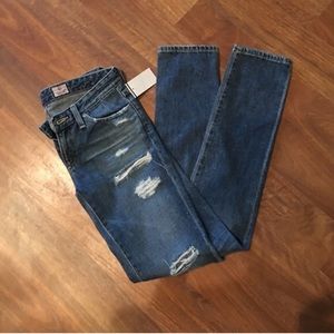 AG stilt cigarette leg destroyed jeans