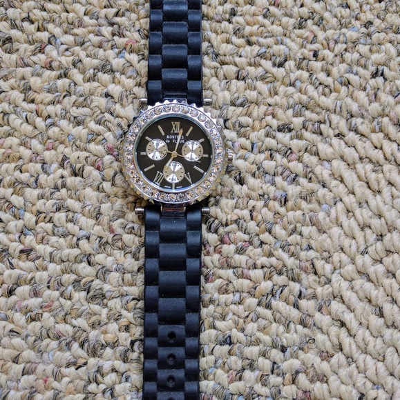 Montres de fleur rhinestone rubber watch band - Picture 3 of 4