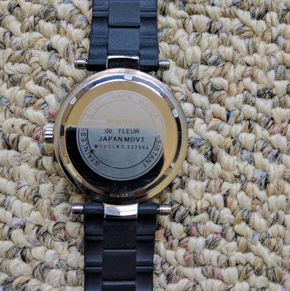 Montres de fleur rhinestone rubber watch band - Picture 4 of 4