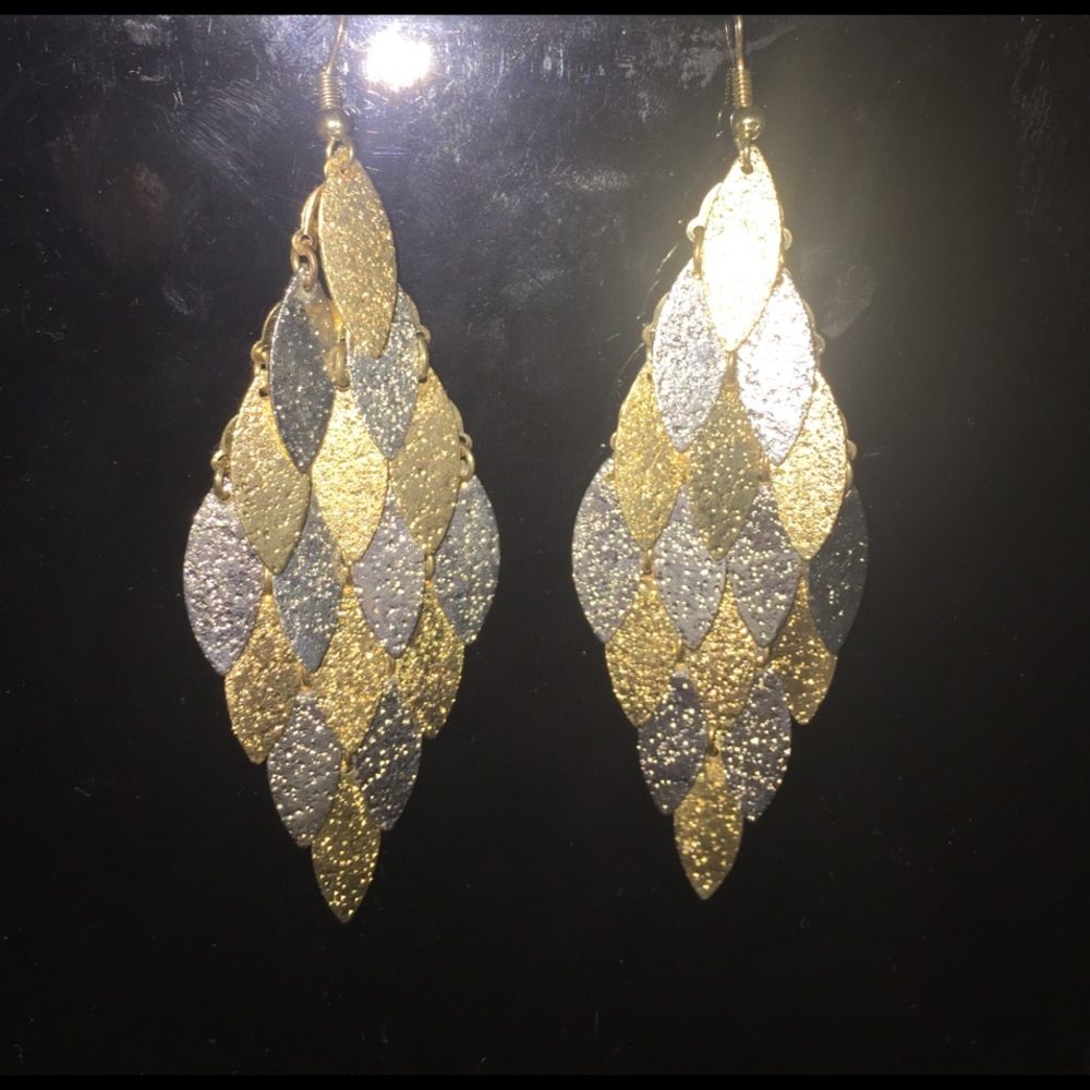 Silver and gold earrings