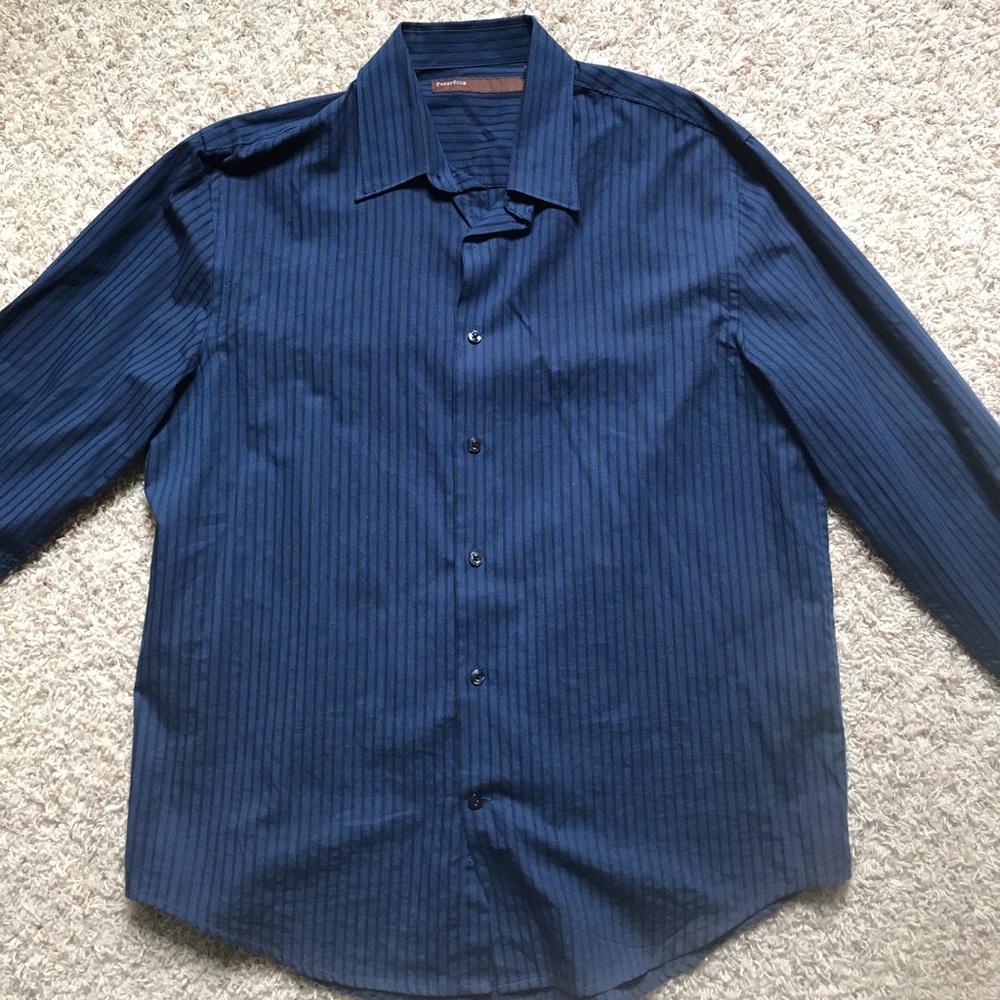 Men's Blue Perry Ellis button down shirt size L