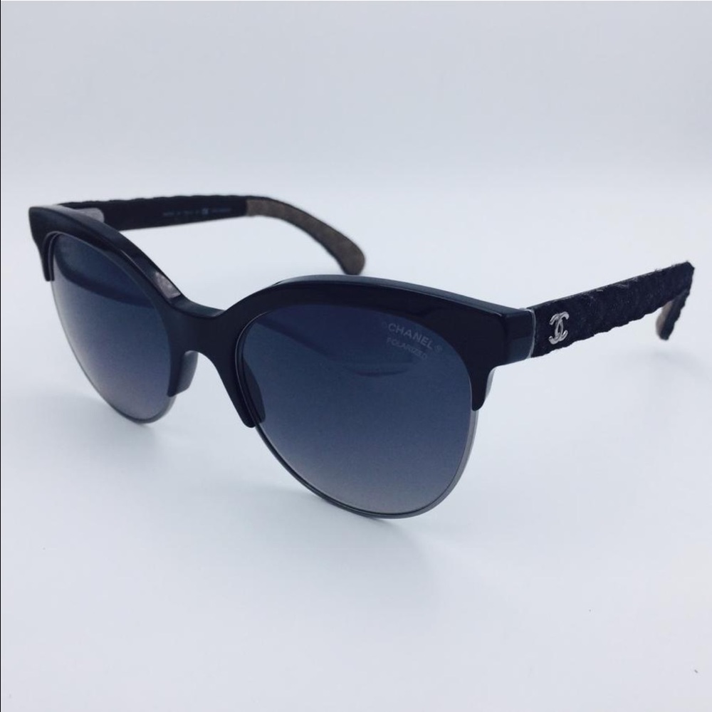 Chanel black cat eye quilted black denim - Picture 3 of 8