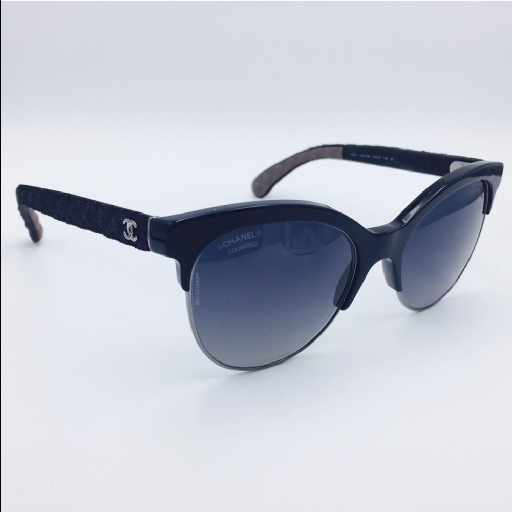 Chanel black cat eye quilted black denim - Picture 4 of 8