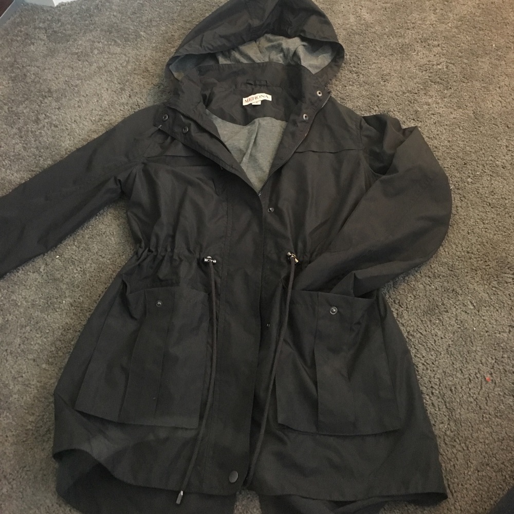 Charcoal gray light rain coat