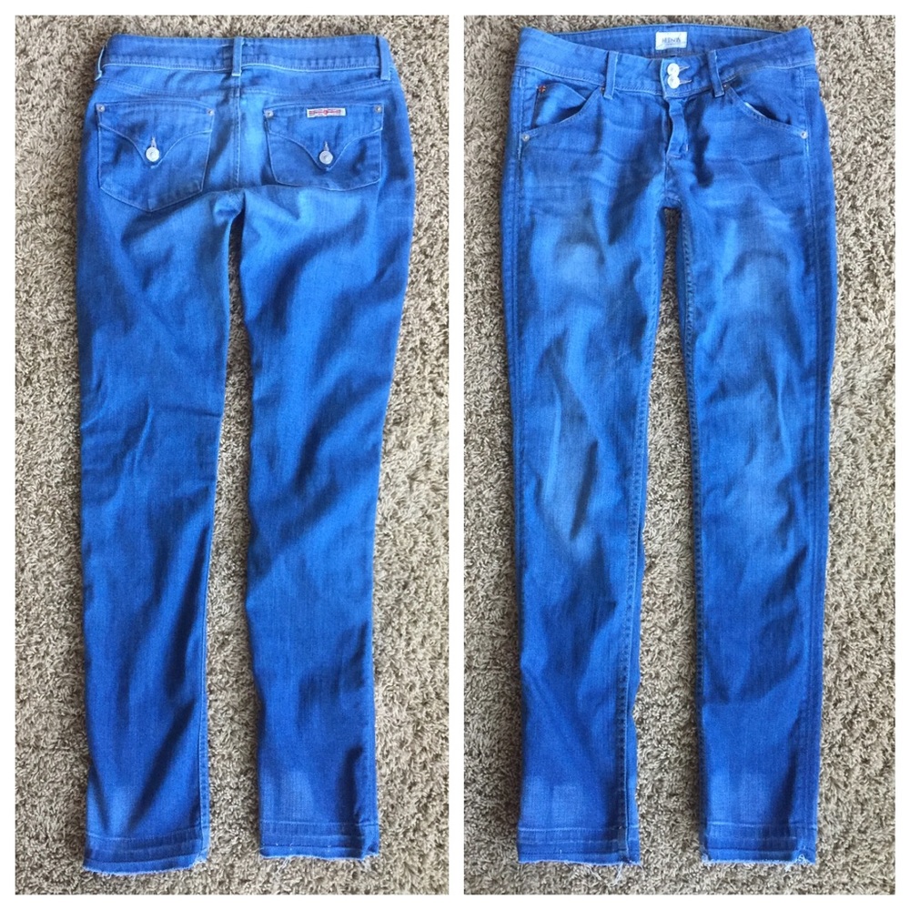Hudson skinny jeans 26 raw hem