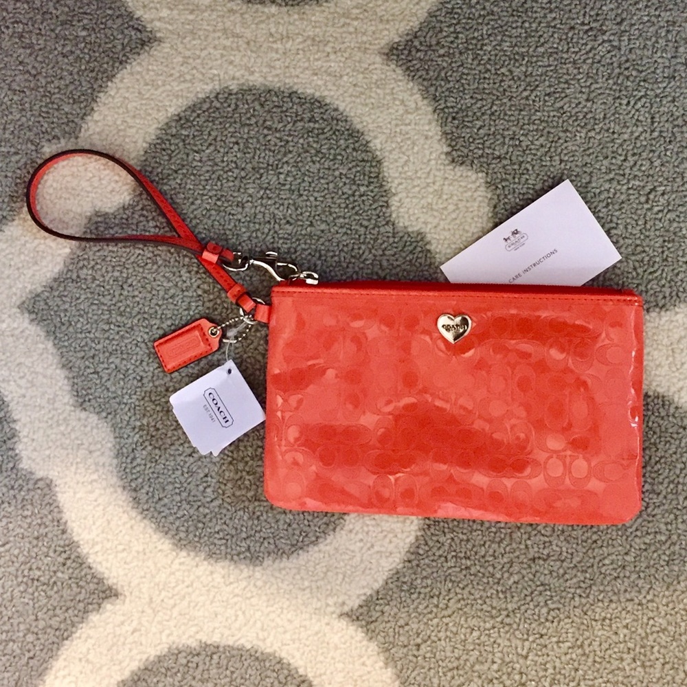 COACH leather wristlet