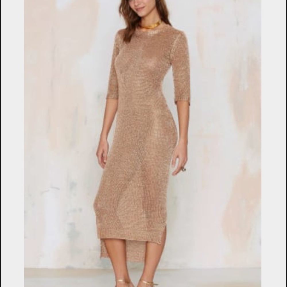 Everything is turning to gold knit dress - Picture 2 of 4