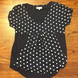 Anthro blue polka dot short sleeve Anthro blue polka dot short sleeve