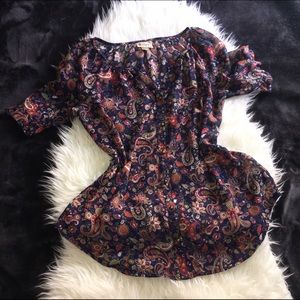 Pretty Rebellious Paisley Chiffon See Through Top