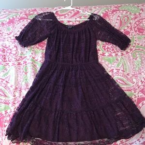 Dark purple lace dress