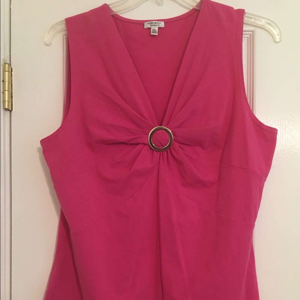 Pink sleeveless top