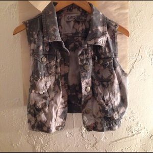 distressed/bleached gray vest