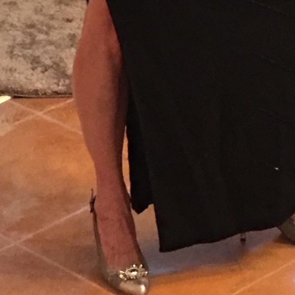 Black beaded strapless designer gown - Picture 6 of 8