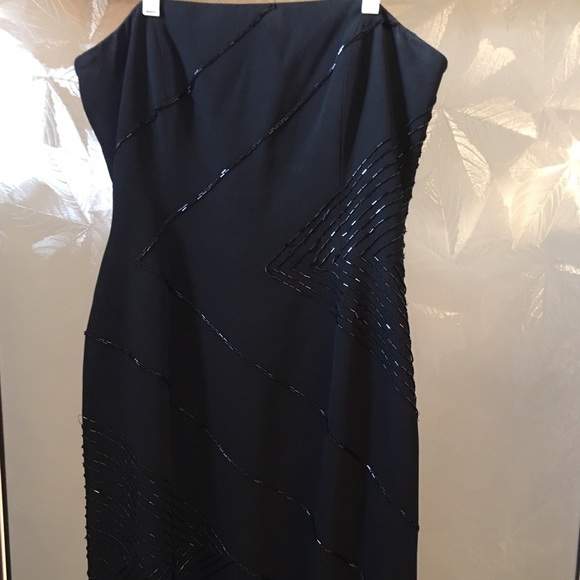 Black beaded strapless designer gown - Picture 8 of 8