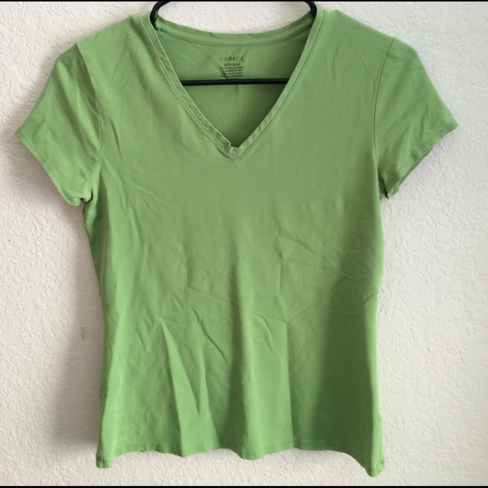 Green V-Neck Shirt