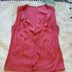 Elie Tahari Silk Blouse in Rosy Pink, Medium