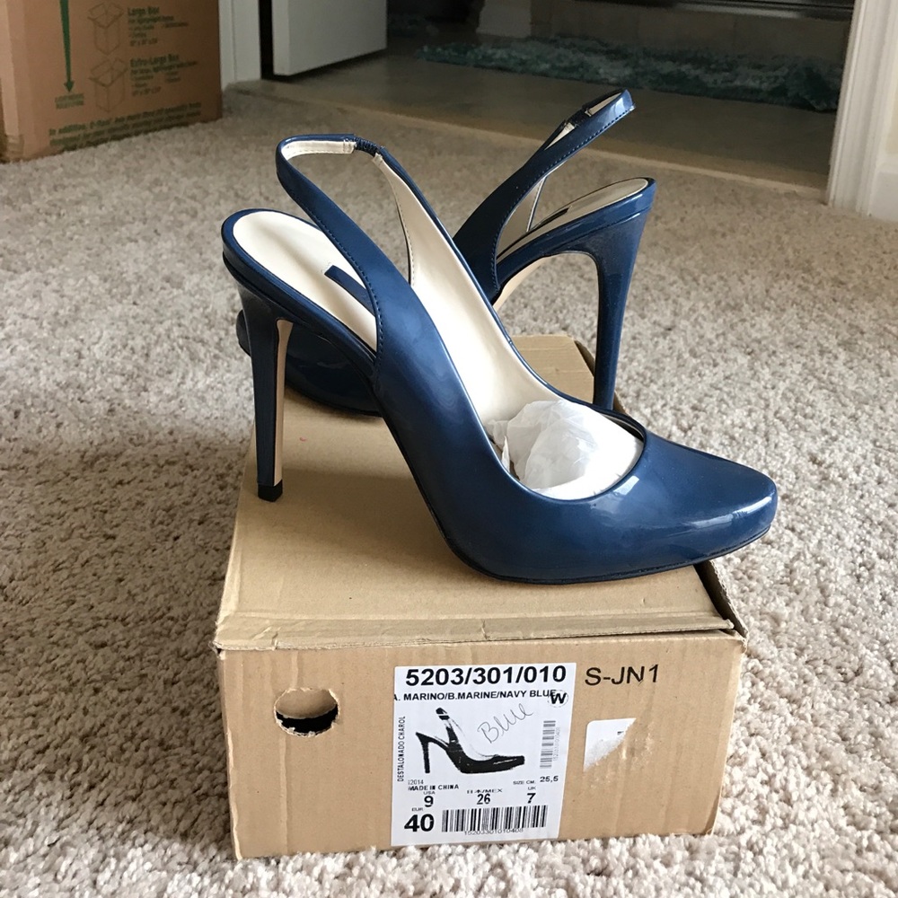 Zara High Heel Blue Slingback 9 40