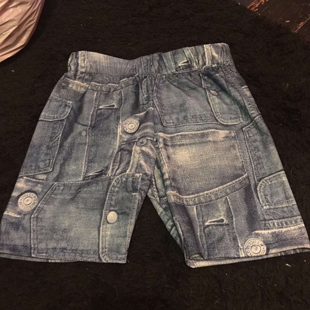 Jean print spandex shorts