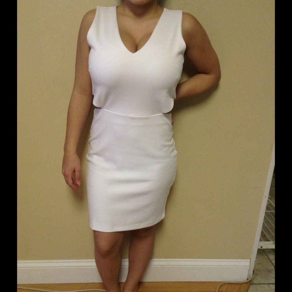 Macy's white bodycon short dress