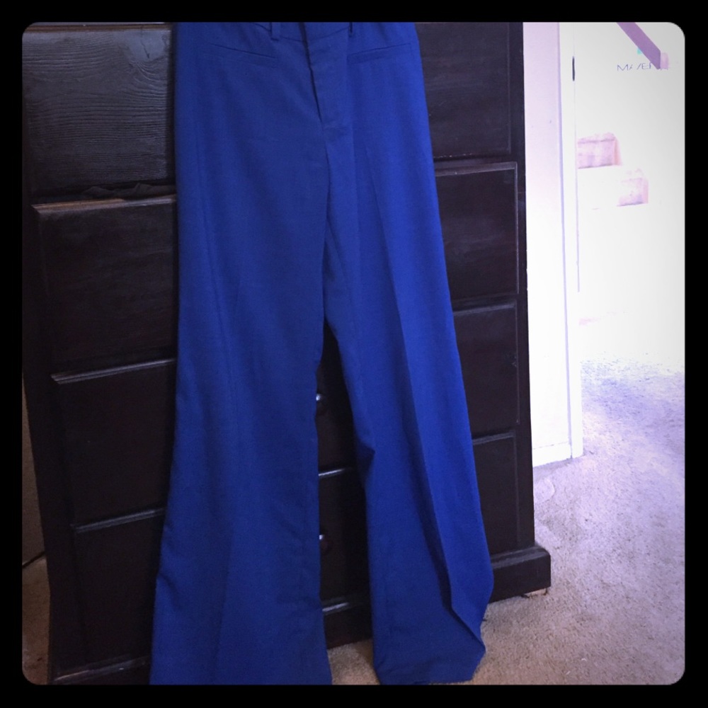 Blue high waist trousers