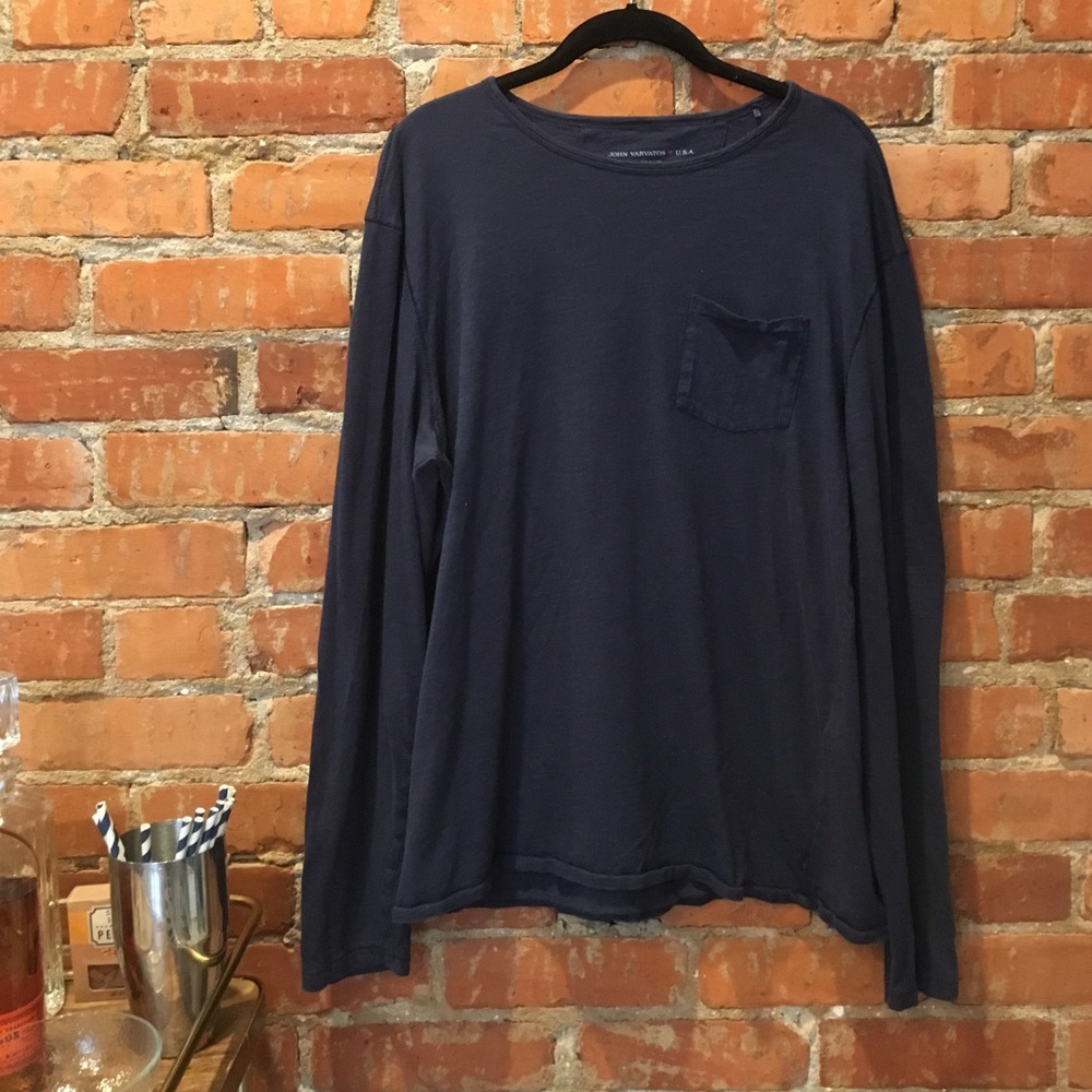 John Varvatos long sleeve navy shirt