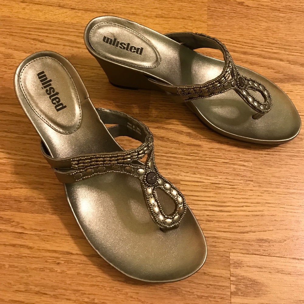Silver sandals, brand new