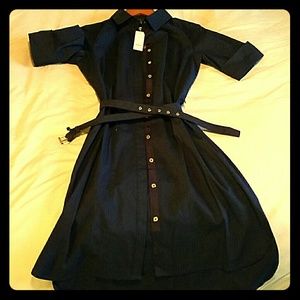 White House Black Market Cut in Poplin Shirt Dress