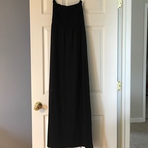 Strapless black maxi dress