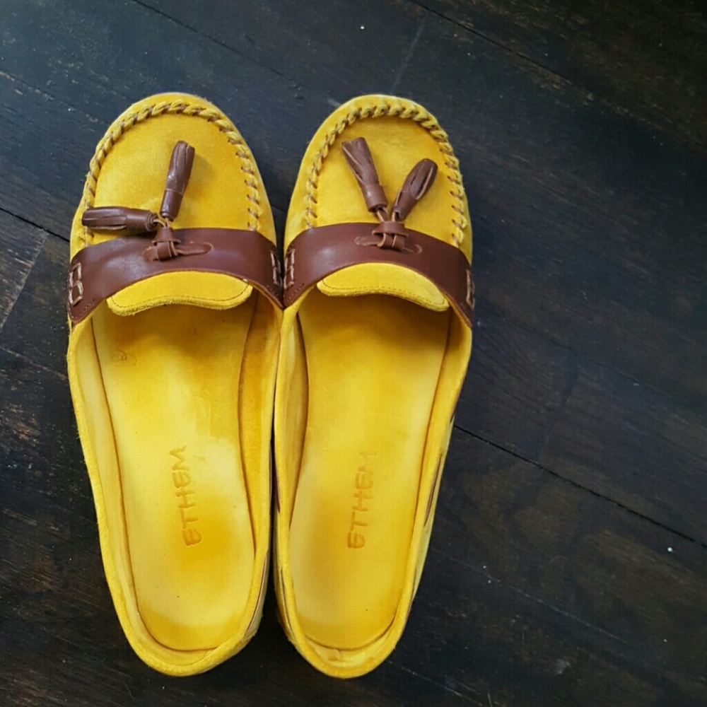 Yellow European suede Loafers