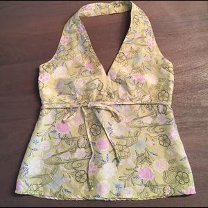 100% Silk Halter Top