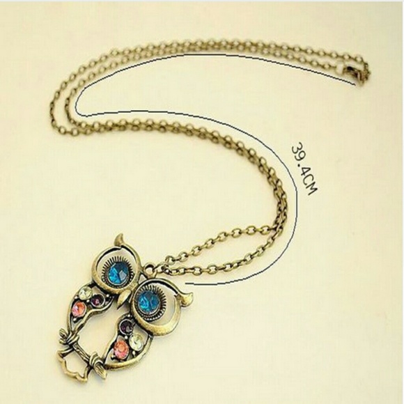 New!! Boho Vintage Gold Owl Necklace - Picture 3 of 7