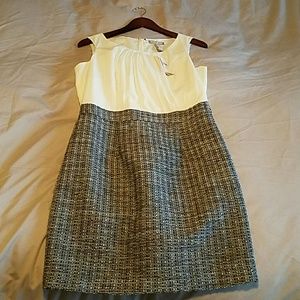 Banana Republic Cream Top with Woven Bottom Dress