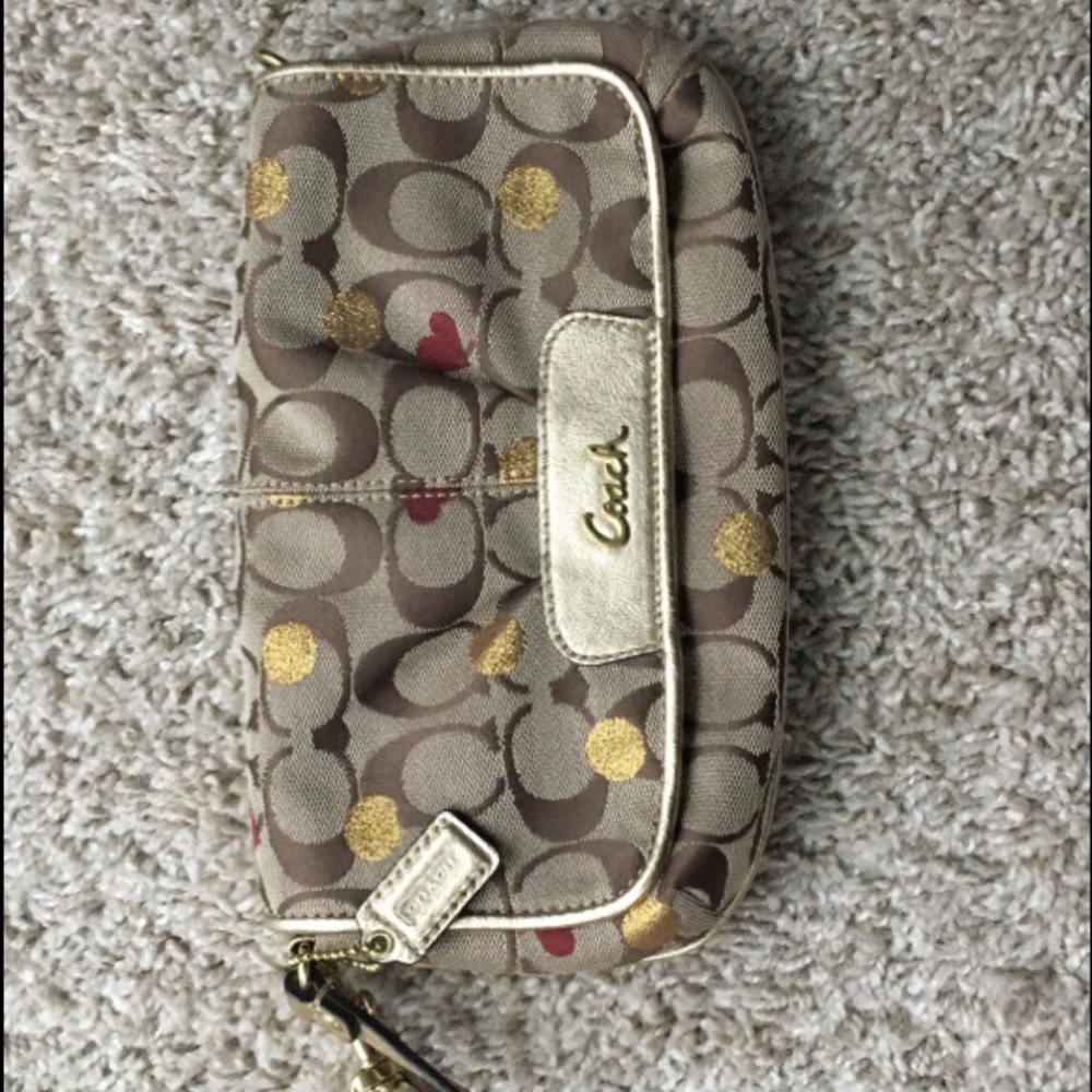 Authentic Coach Large Flap Wristlet