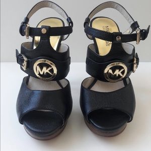 Michael Kors Open Toe Heel Black Platform