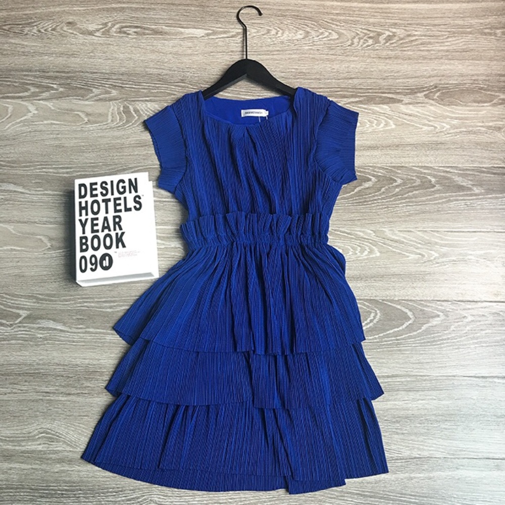 Sapphire Blue Pleated Dress