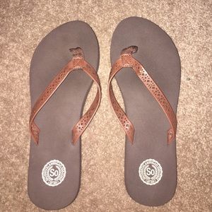Brown Flip Flops