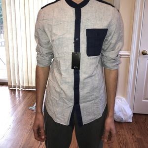 Men's striped/blue Armani Exchange Button down