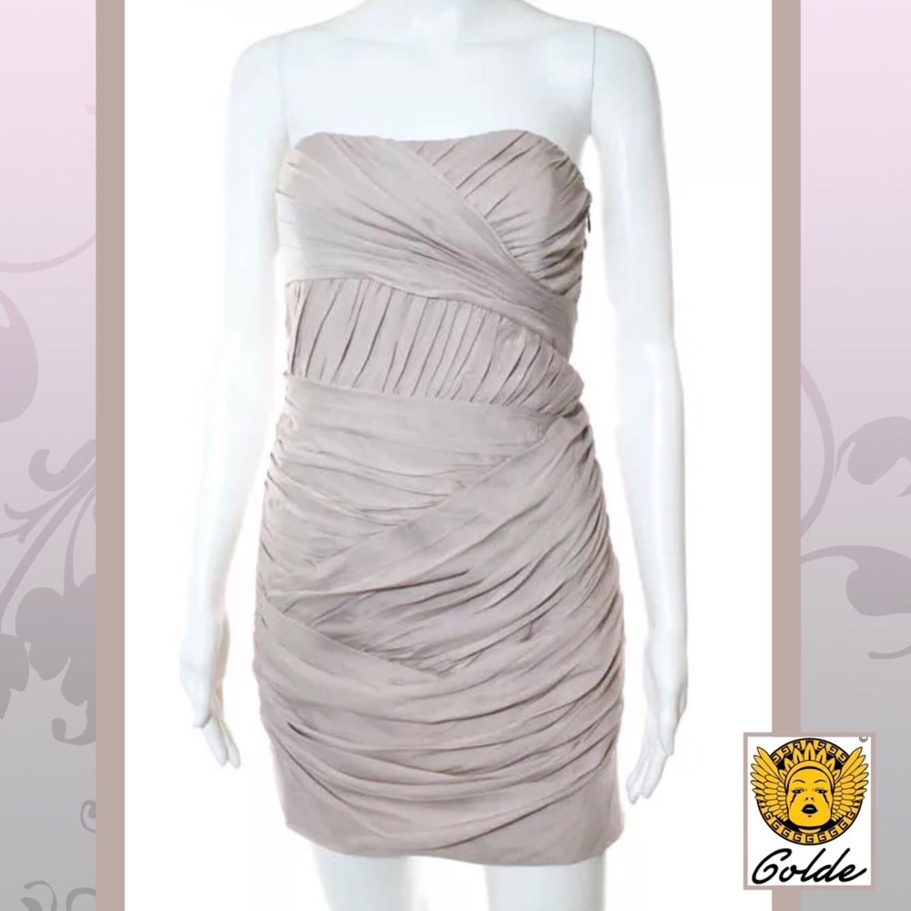GOLDE Classy Light Pink Silk Layer Strapless Dress