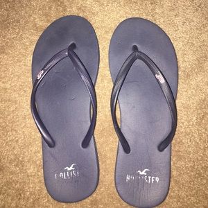 Blue Hollister Flip Flops