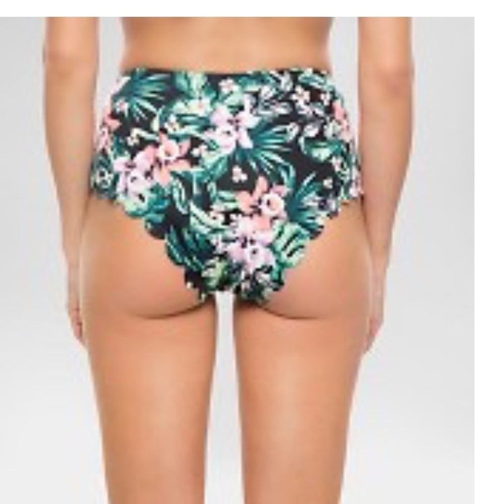 Tropical high waisted bikini bottoms