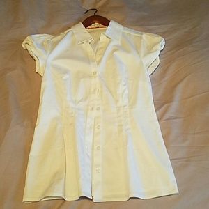 Banana Republic Capped Short-Sleeved Office Blouse