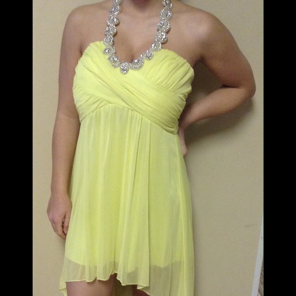 Macy's Yellow High Low Dress